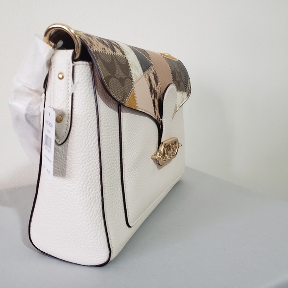 NWT! *LIMITED EDITION* COACH MIXED PATCHWORK CONVERTIBLE JADE SHOULDER BAG - Picture 7 of 14